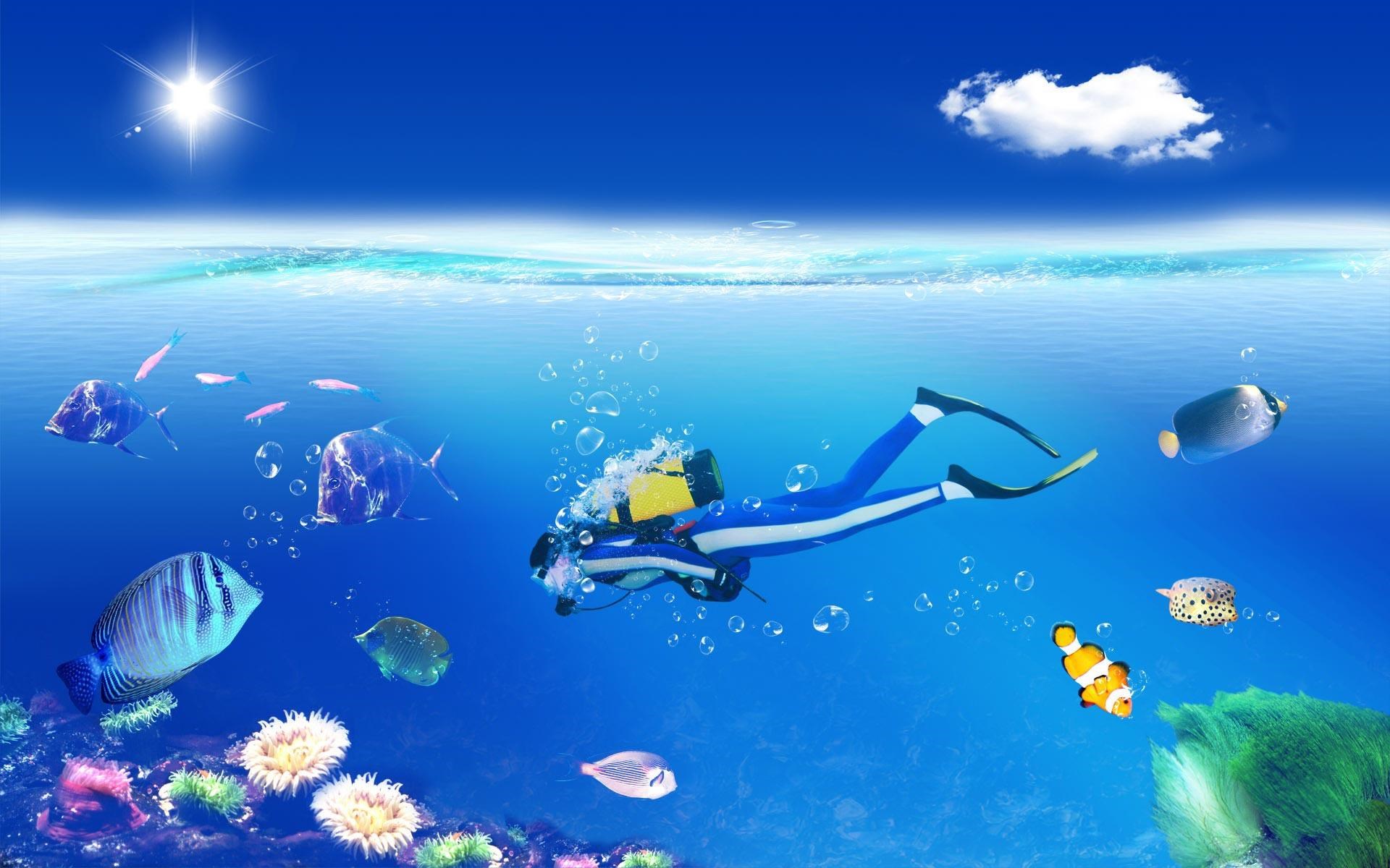 Scuba diver in Ocean 4K Wallpapers  HD Wallpapers  ID 25800