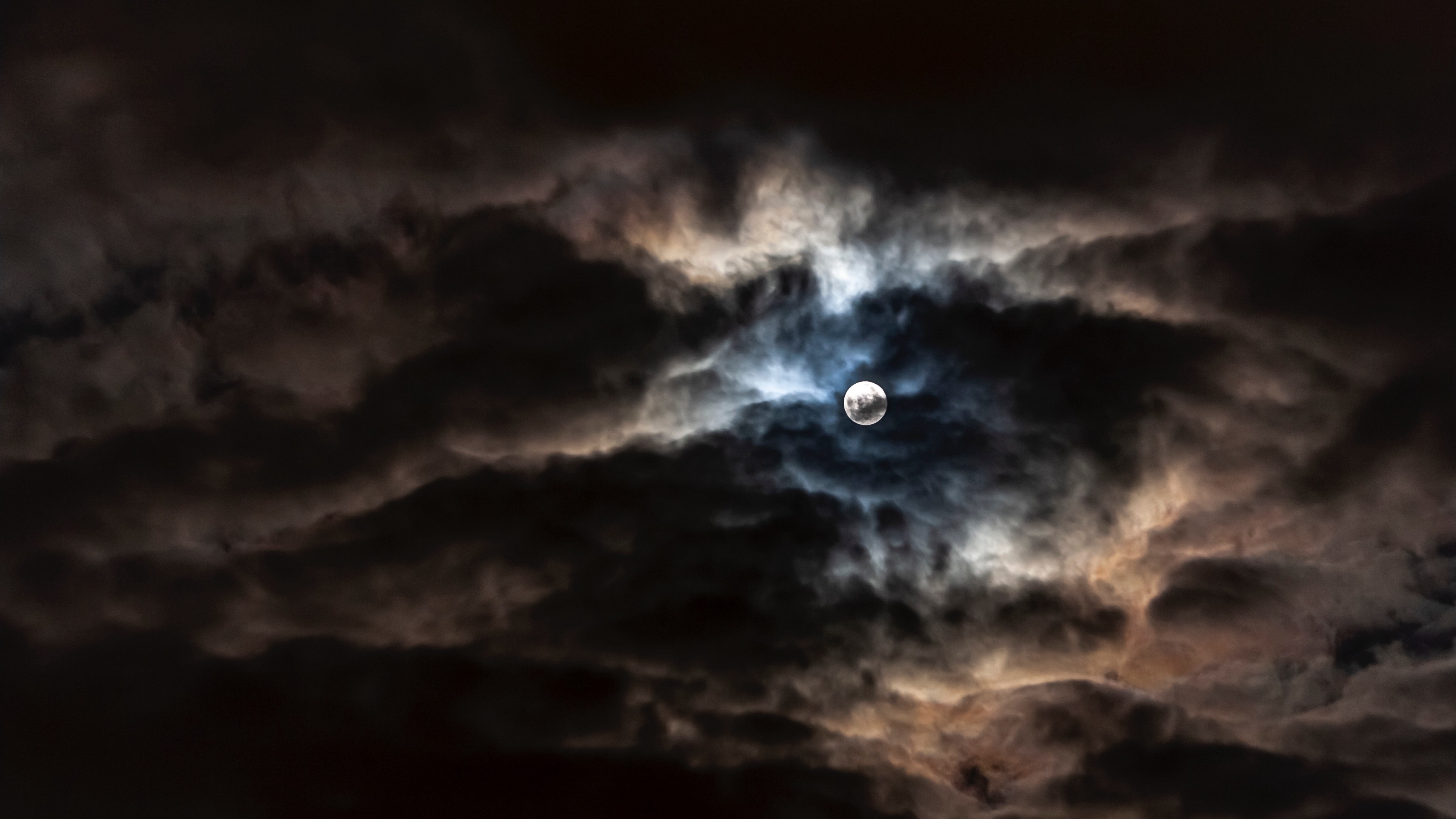 4K Moon Full Moon Clouds Wallpaper - [3840x2160]