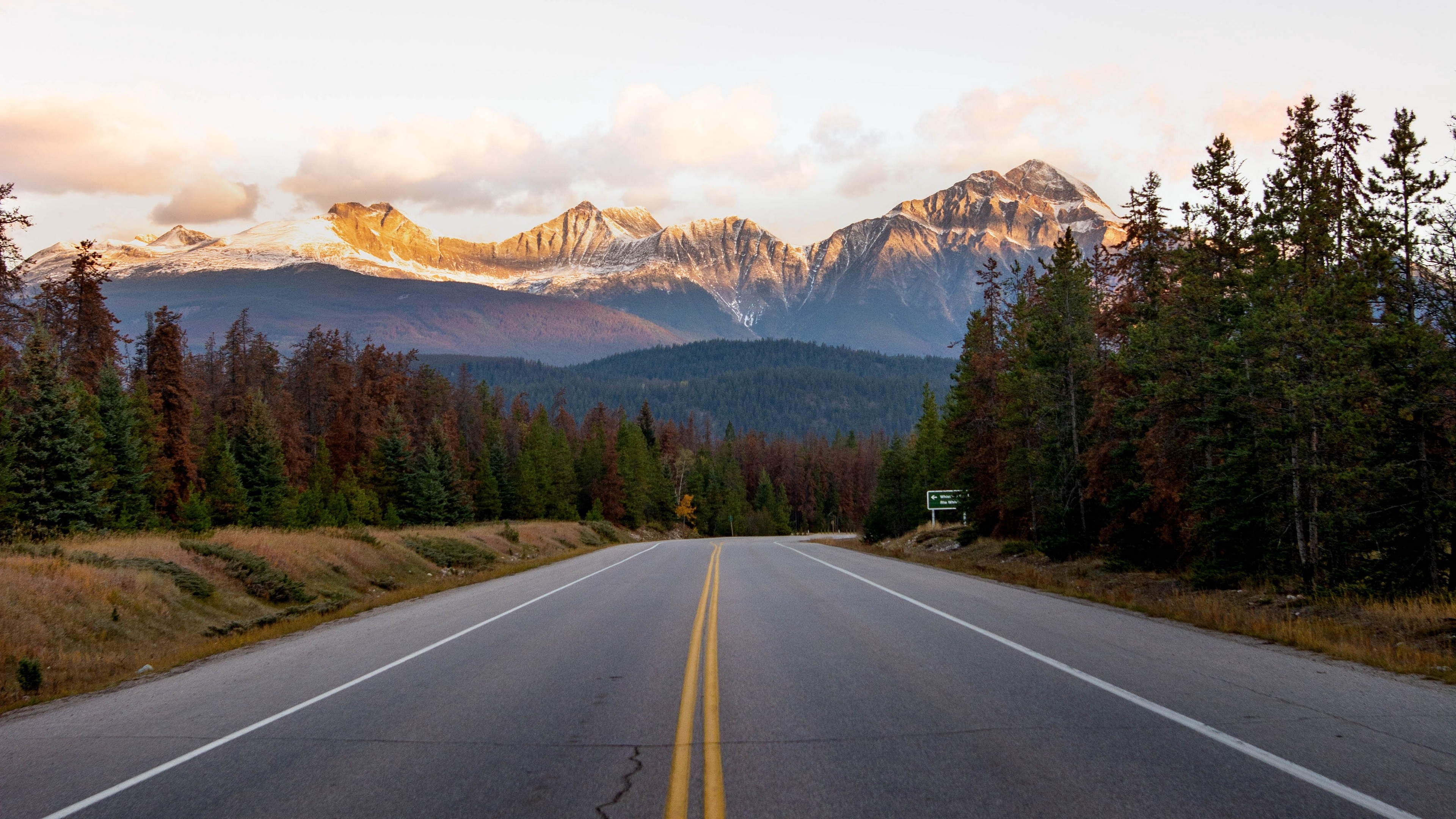 4k Road Mountains Forest Wallpaper 3840x2160