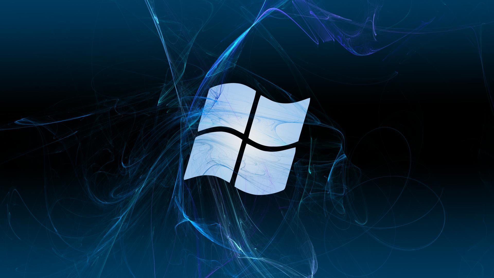 Abstract Blue Textures Microsoft Windows Logos Wallpaper 1920x1080