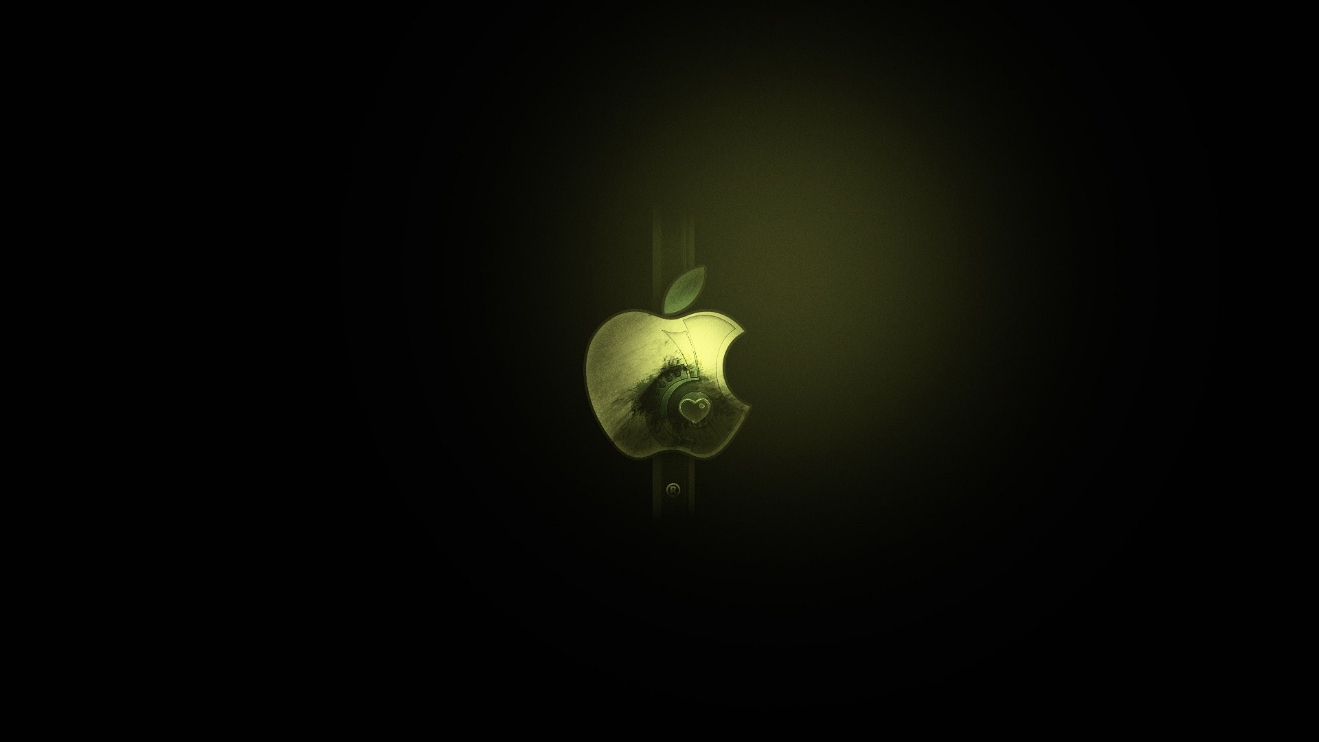 Apple Logo Black Green Wallpaper [1920x1080]