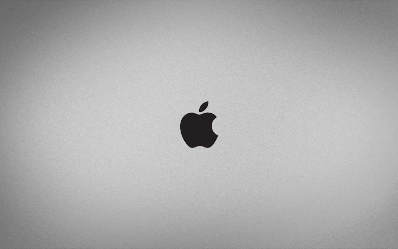 Apple Logo Simple Black And White Wallpaper [1280x800]