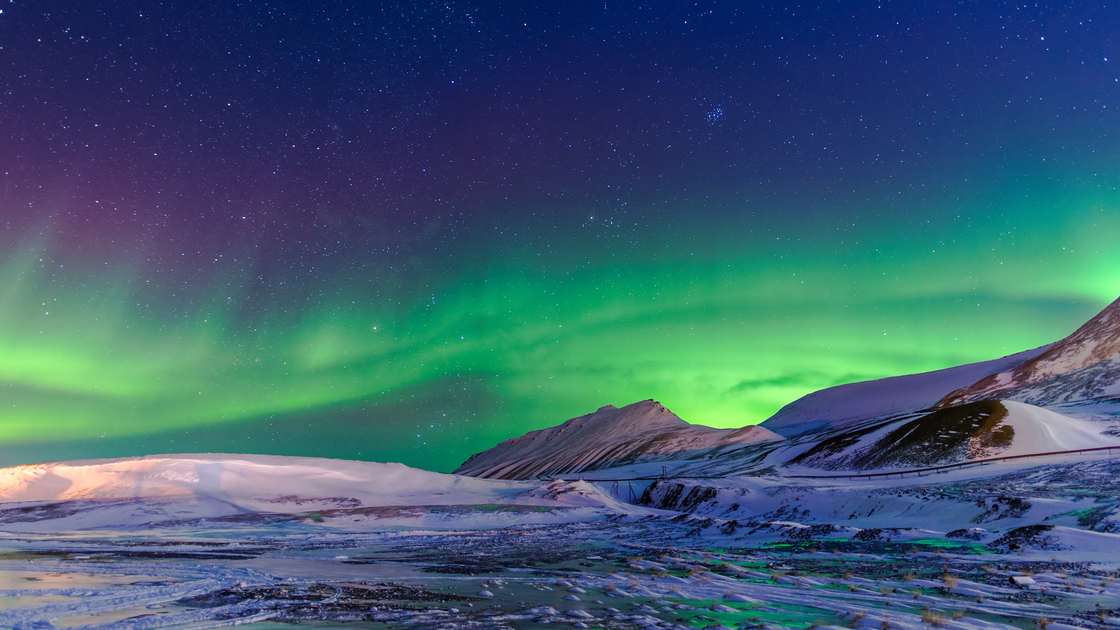 Aurora Borealis Winter 4k Wallpaper 3840x2160