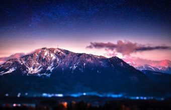 Mountains Stars Blur Bokeh Milky Way Wallpaper 2560x1440 340x220