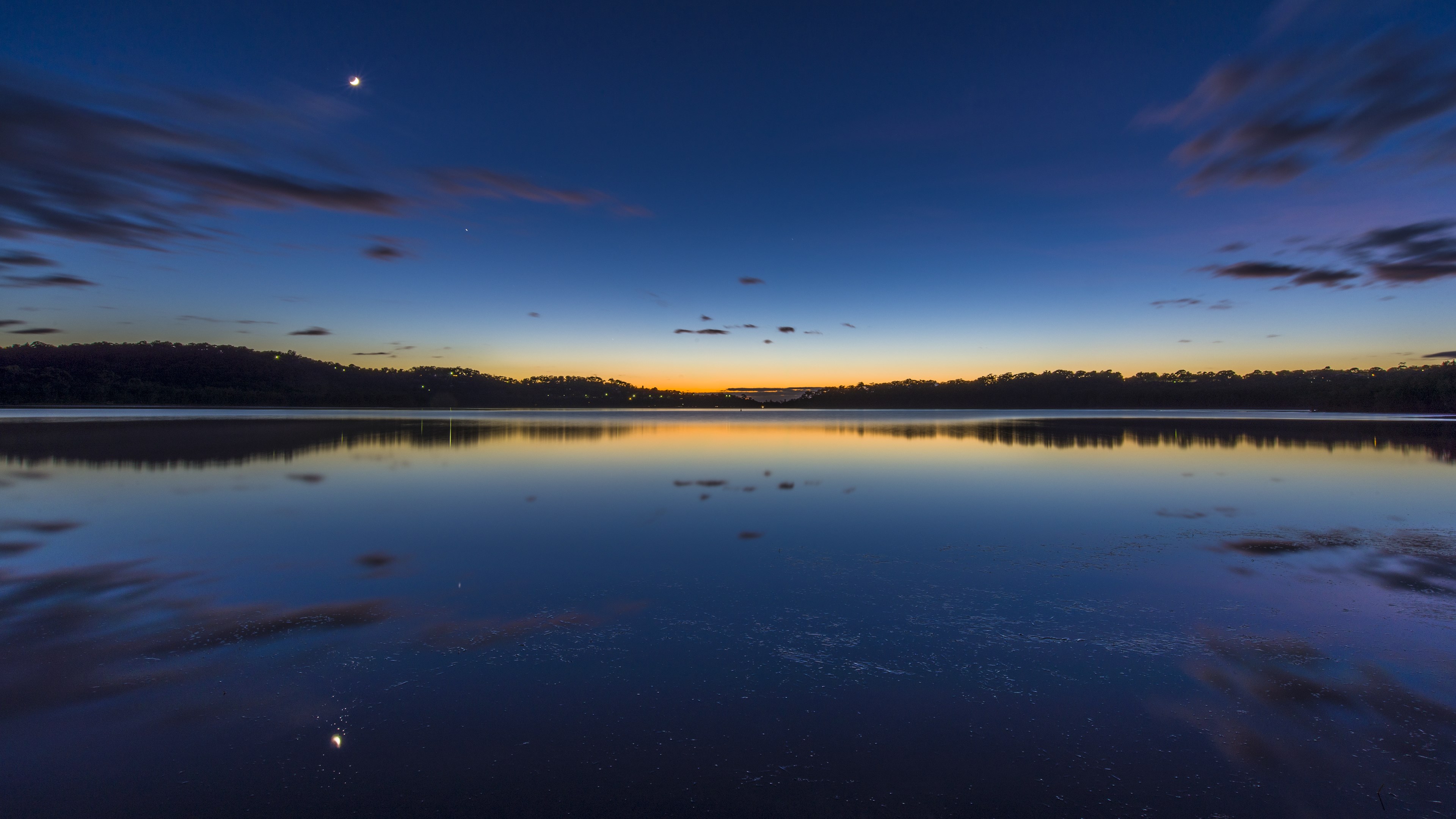 Nature Lake Sunset Landscape Ultrahd 4K