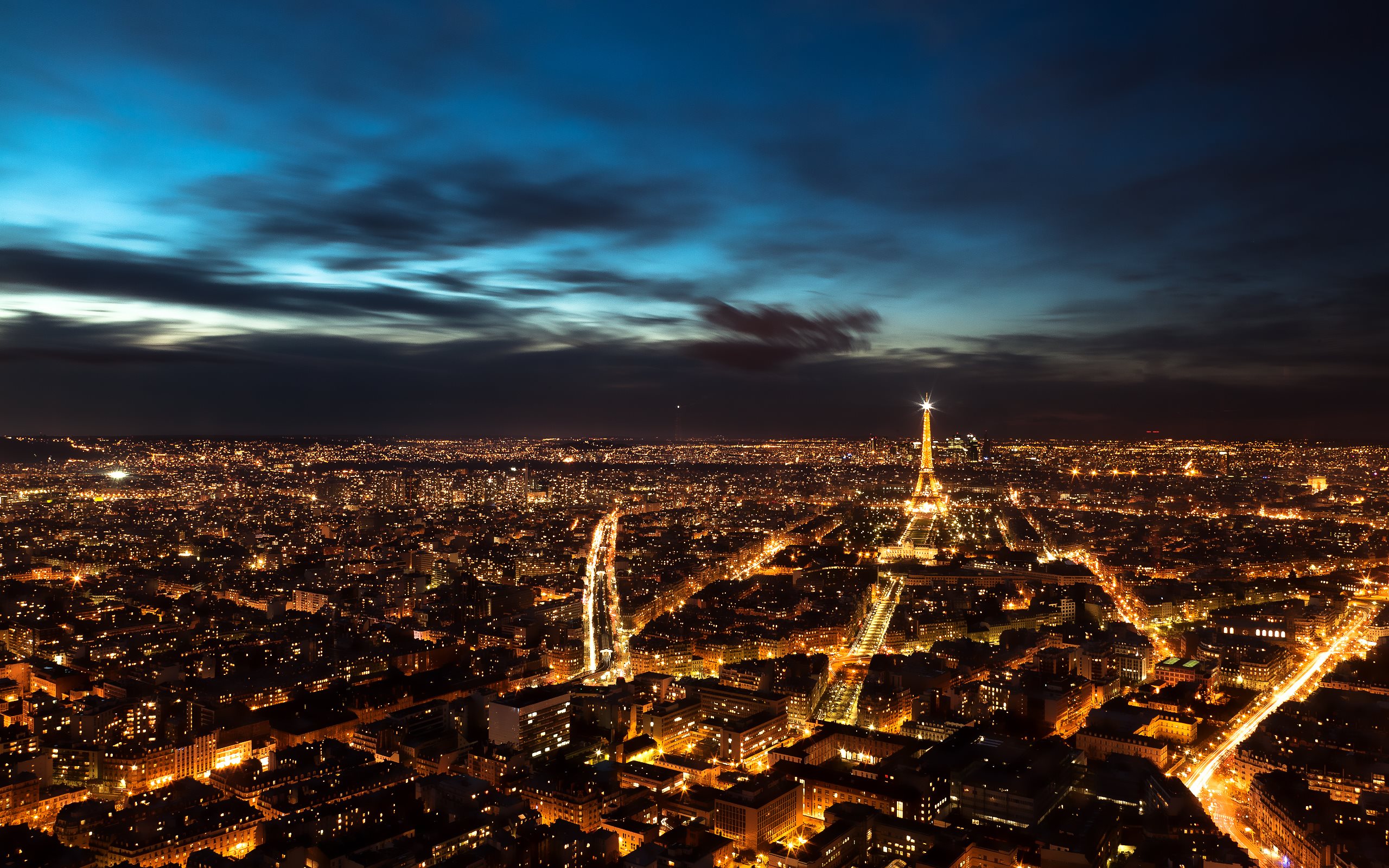 Paris Night Sky Wallpaper [2560x1600]