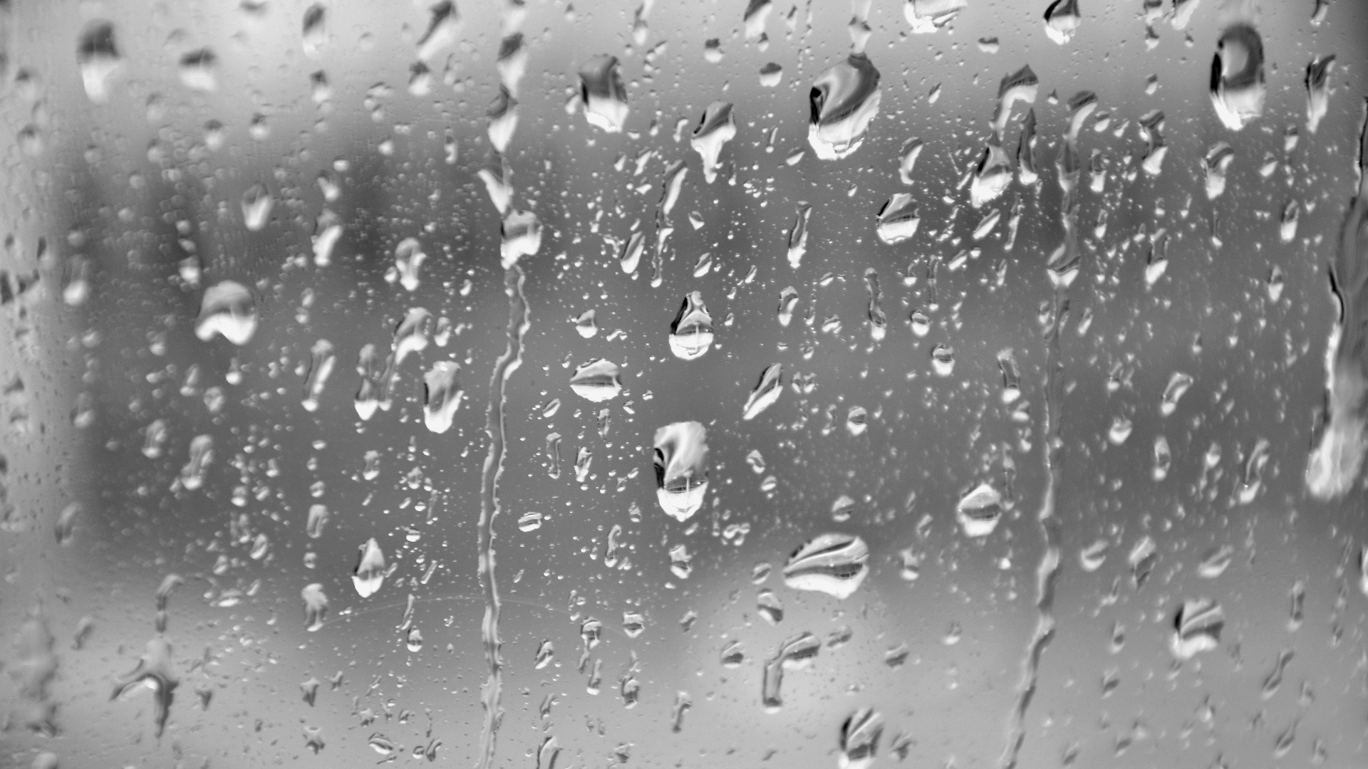 Black And White Rain Glass Wet Wallpaper [1920x1080]
