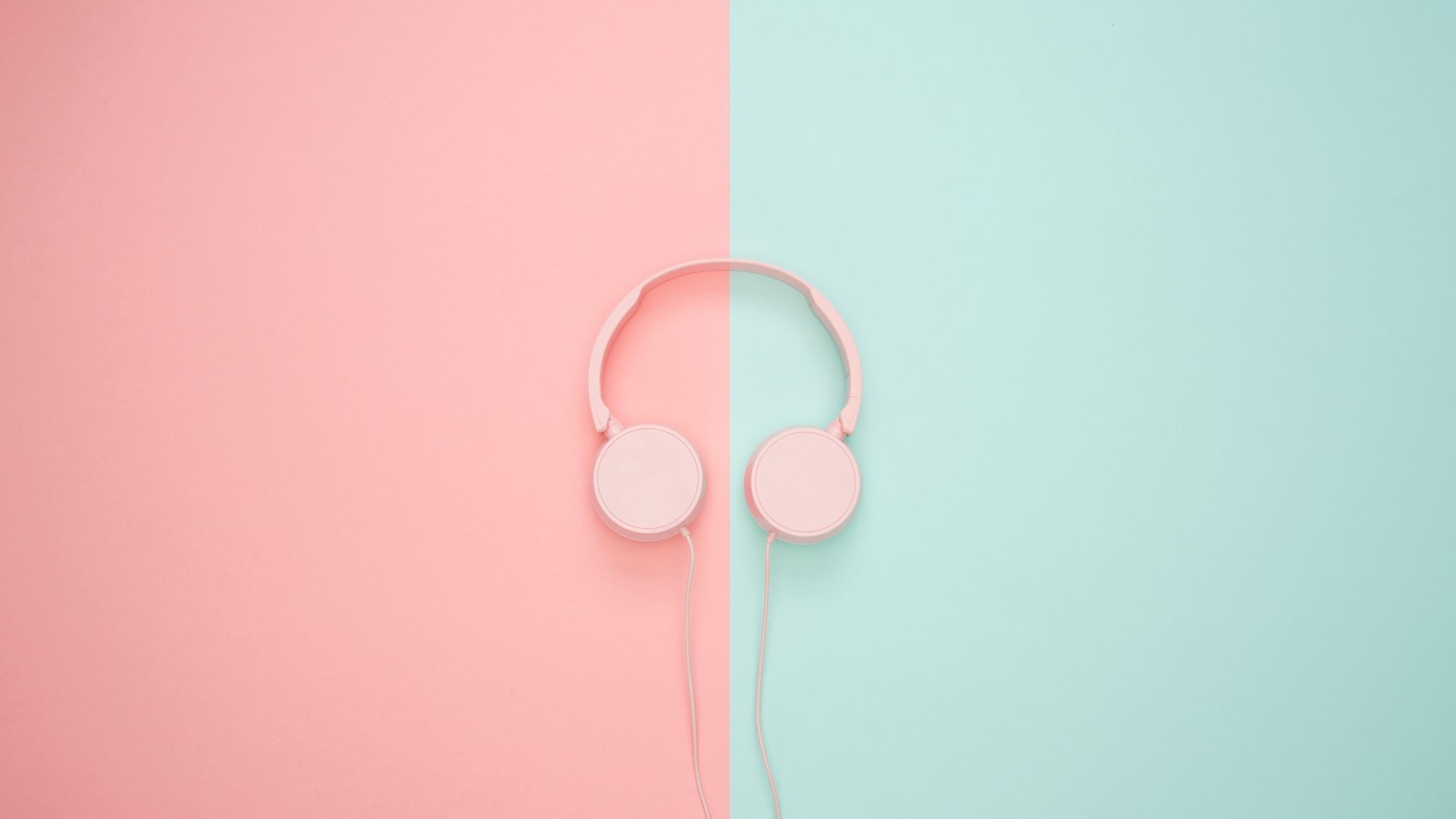Headphones Minimalism Pink Wallpaper  1920x1080 