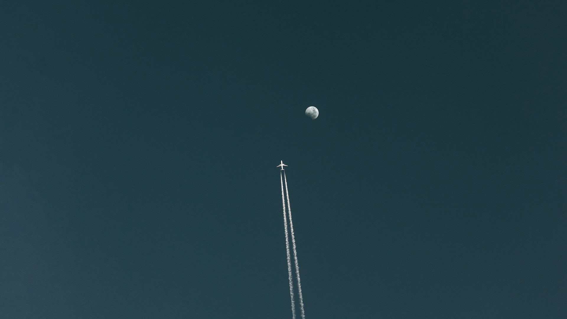 Plane Moon Sky Wallpaper - [1920x1080]