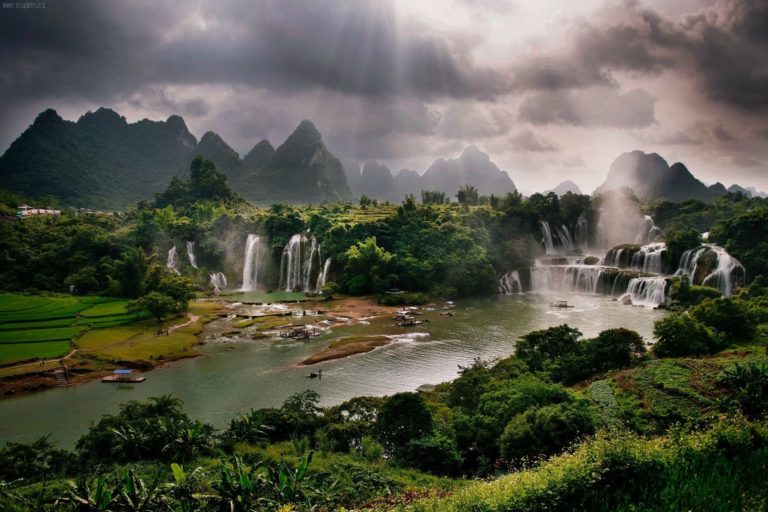 Waterfall River Landscape Jungle Wallpaper 1800x1199 768x512