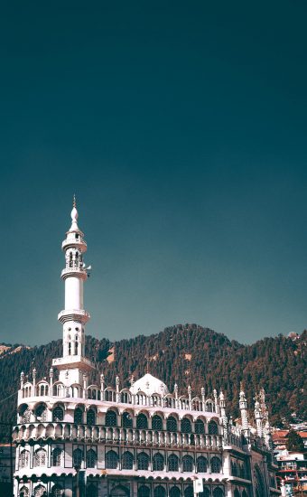 Premium Vector | Mosque and crescent islamic mobile phone wallpaper