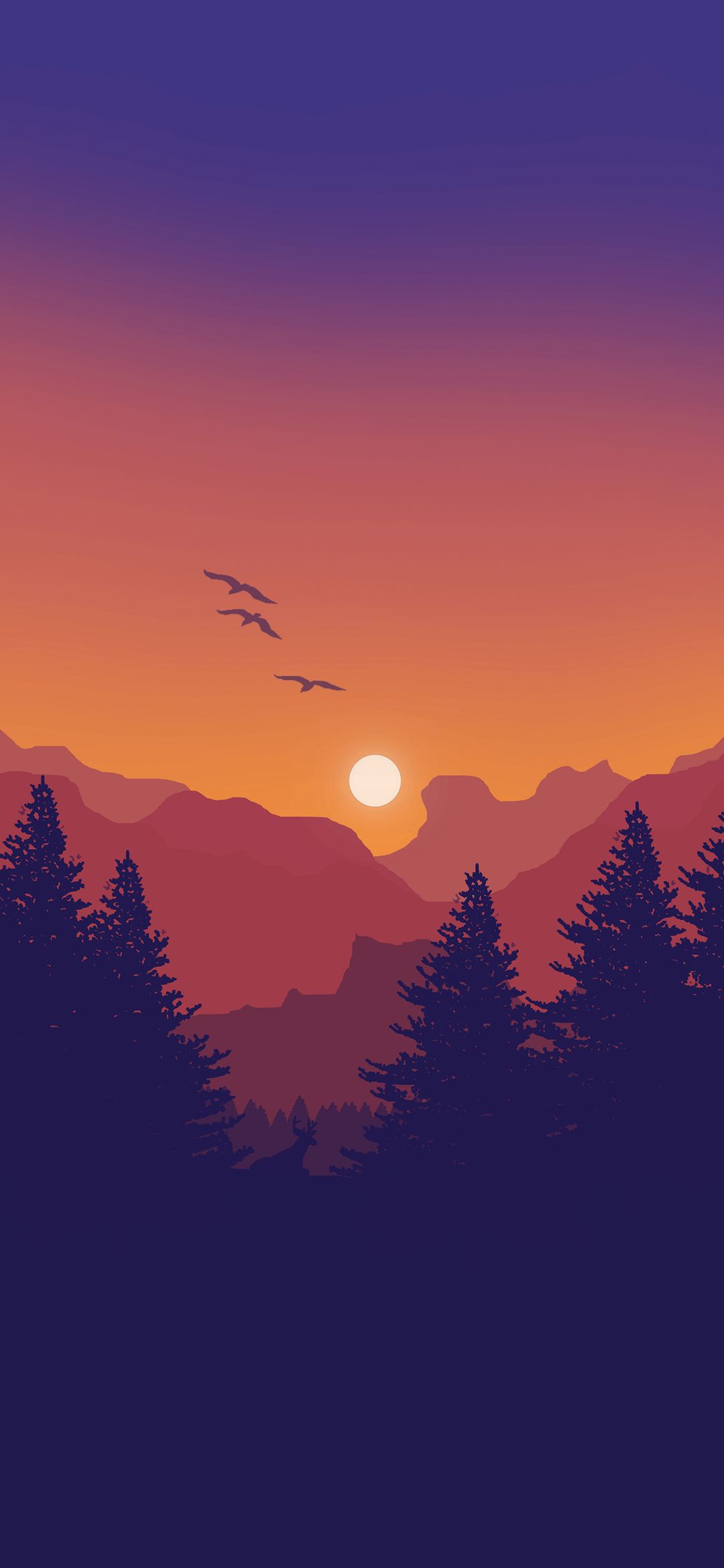 Minimalist Mountain Sunset Artistic Minimalism 4K HD Minimalism Wallpapers  | HD Wallpapers | ID #100893