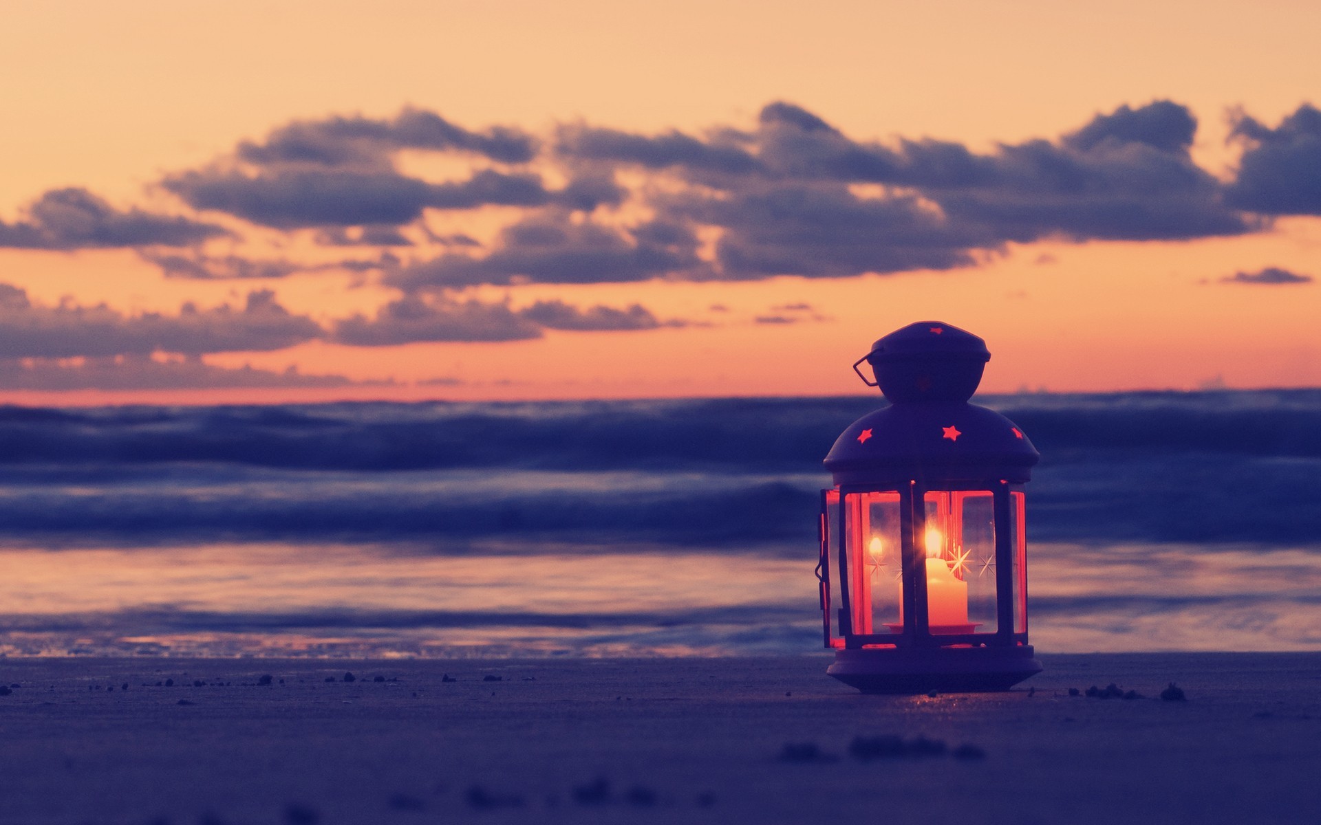 lamp candle beach sand