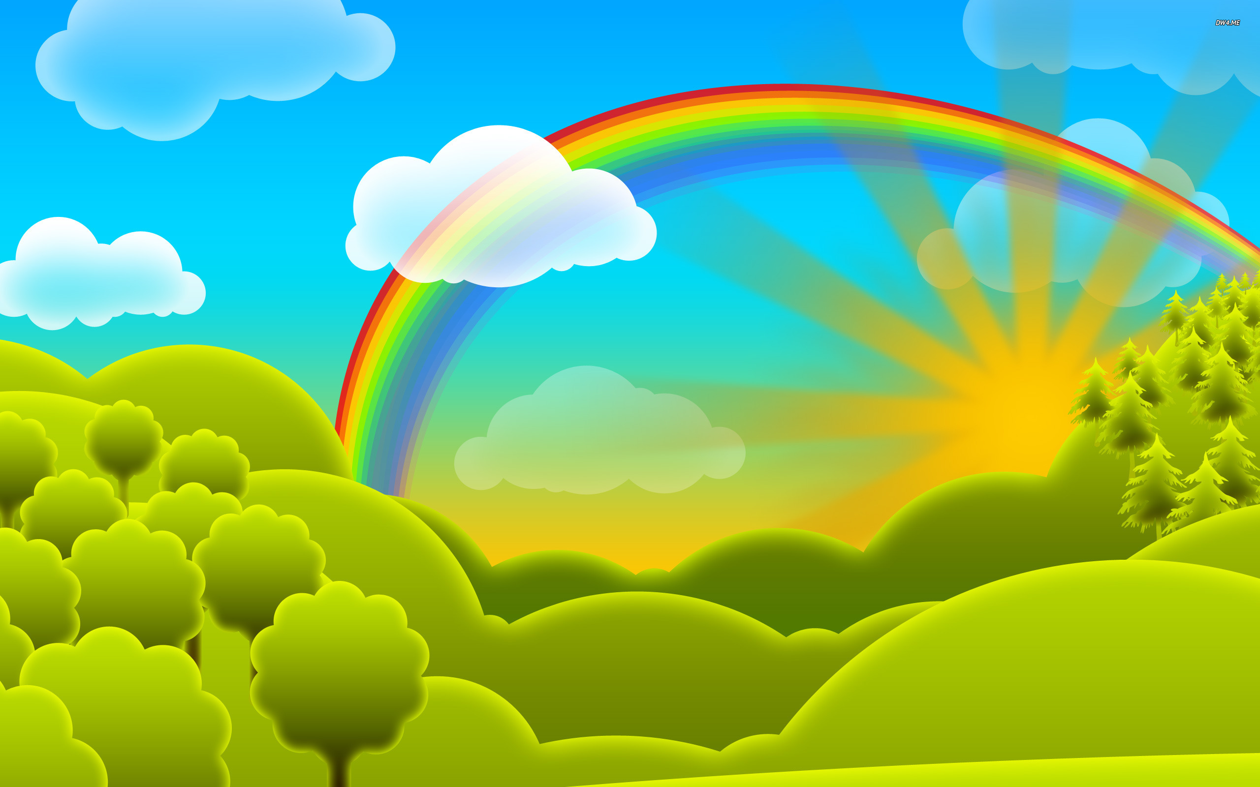 Rainbow Vector Cartoon Wallpaper  2560 x 1600 