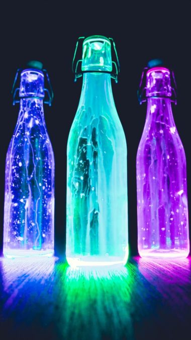 Bottles Neon Light Liquid Wallpaper 720x1280 380x676