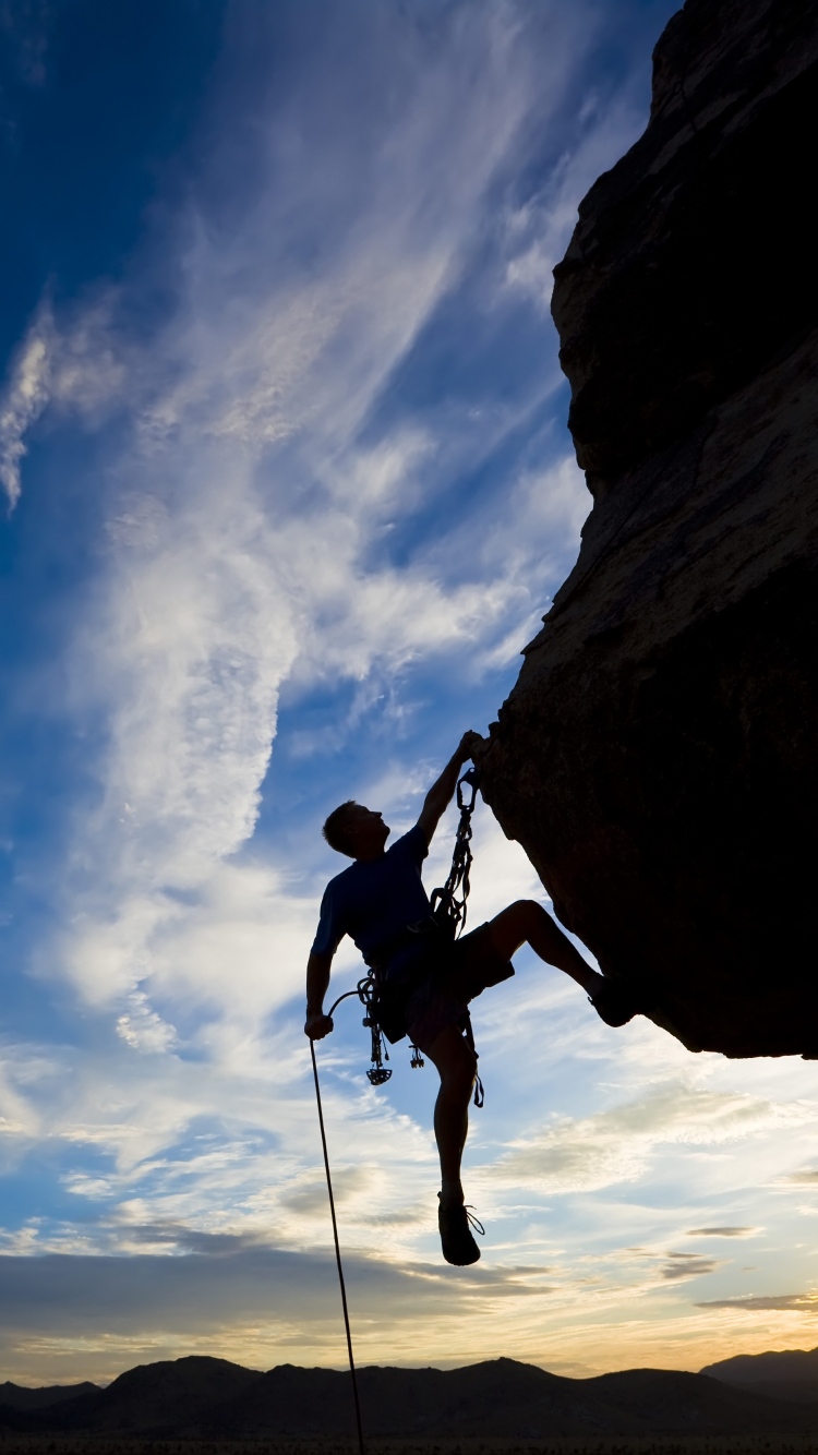 Climber Extreme Silhouette Climbing Rock