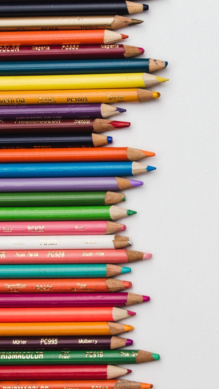 Colored Pencils Set Sharpened Wallpaper- [720x1280]