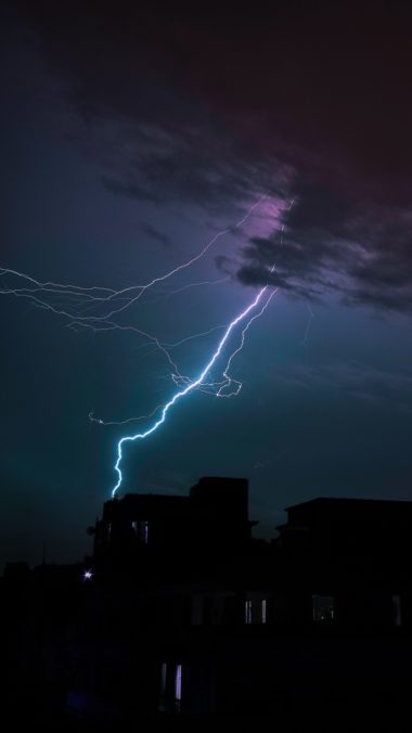 Lightning Thunderstorm Clouds Overcast Night Wallpaper 720x1280 380x676