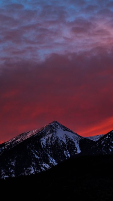 Mountains Sunset Sky Snow Wallpaper 720x1280 380x676