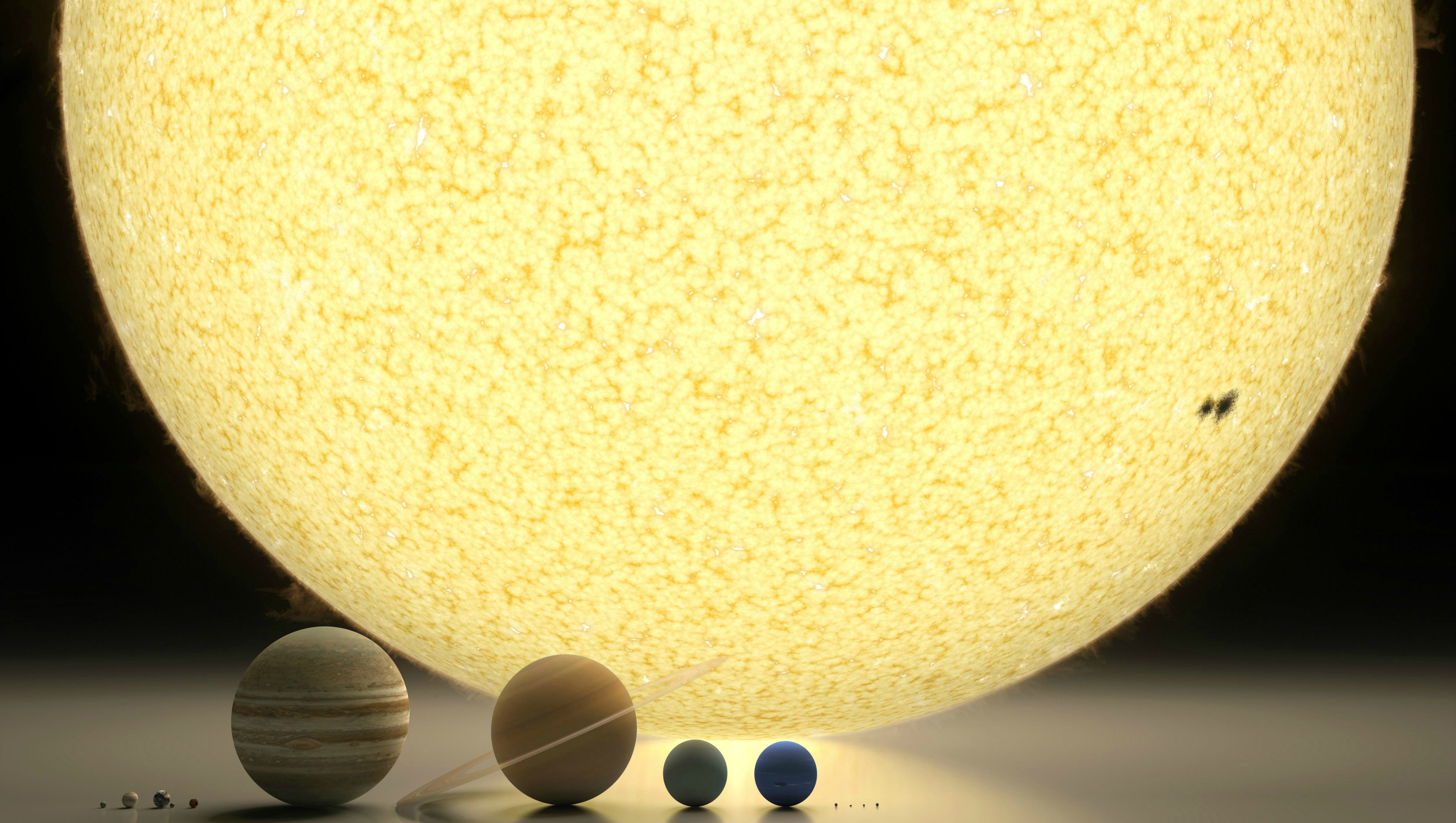 Солнце и земля одинакового размера