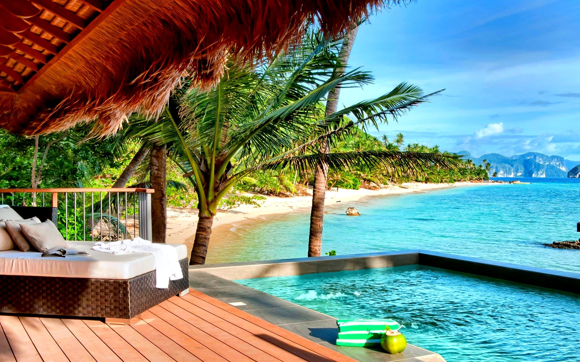 Tropical Resort Wide Desktop Background