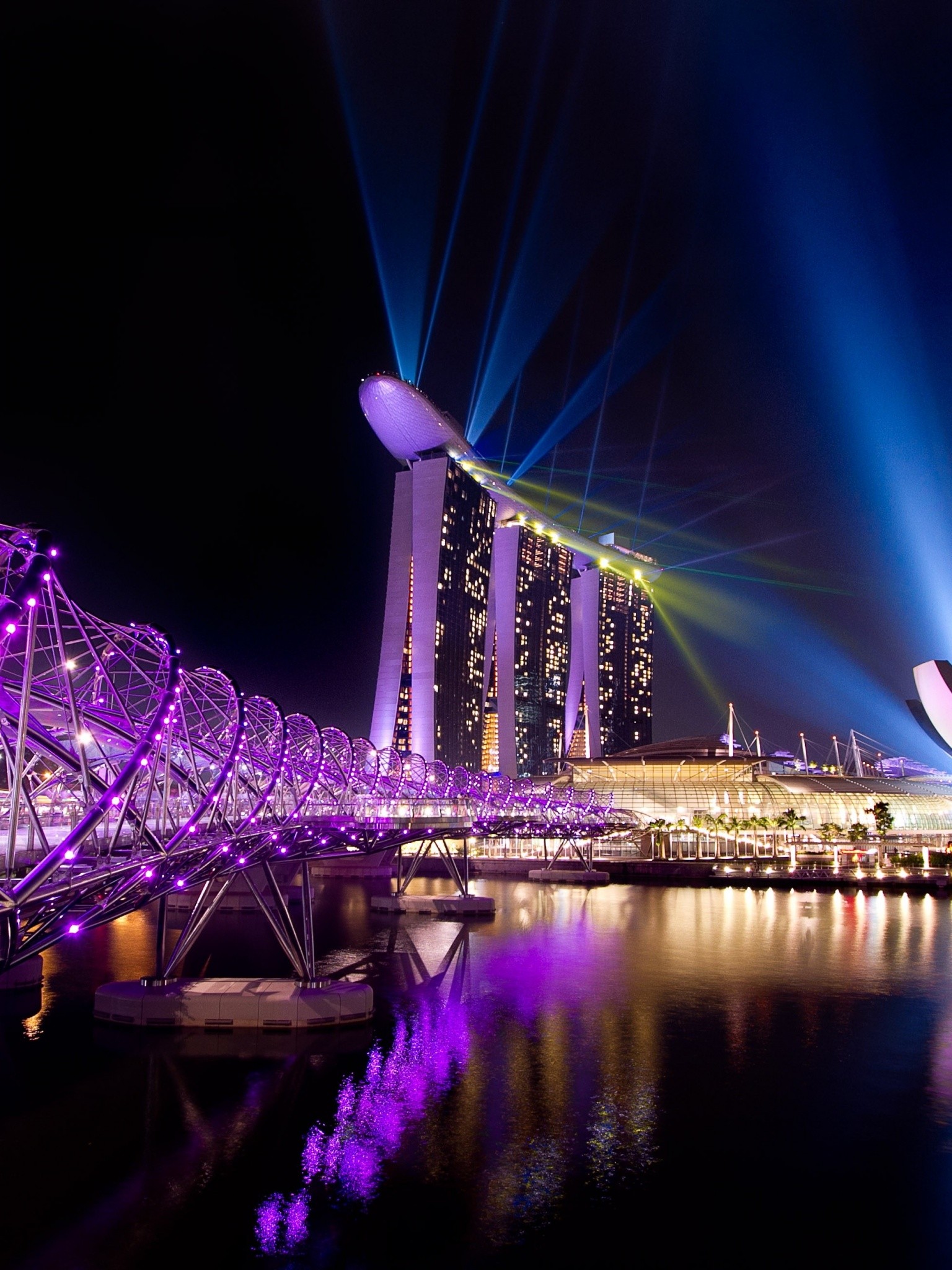 Singapore City Night Lights Wallpaper 1536x48