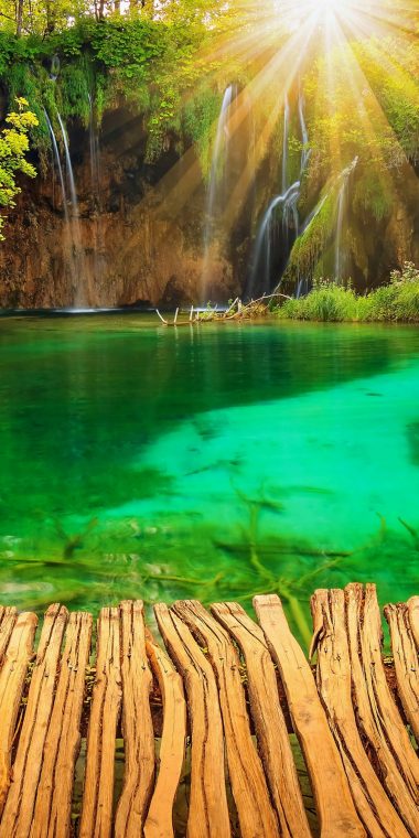 Croatia Parks Lake Waterfall Plitvice 1440x2880