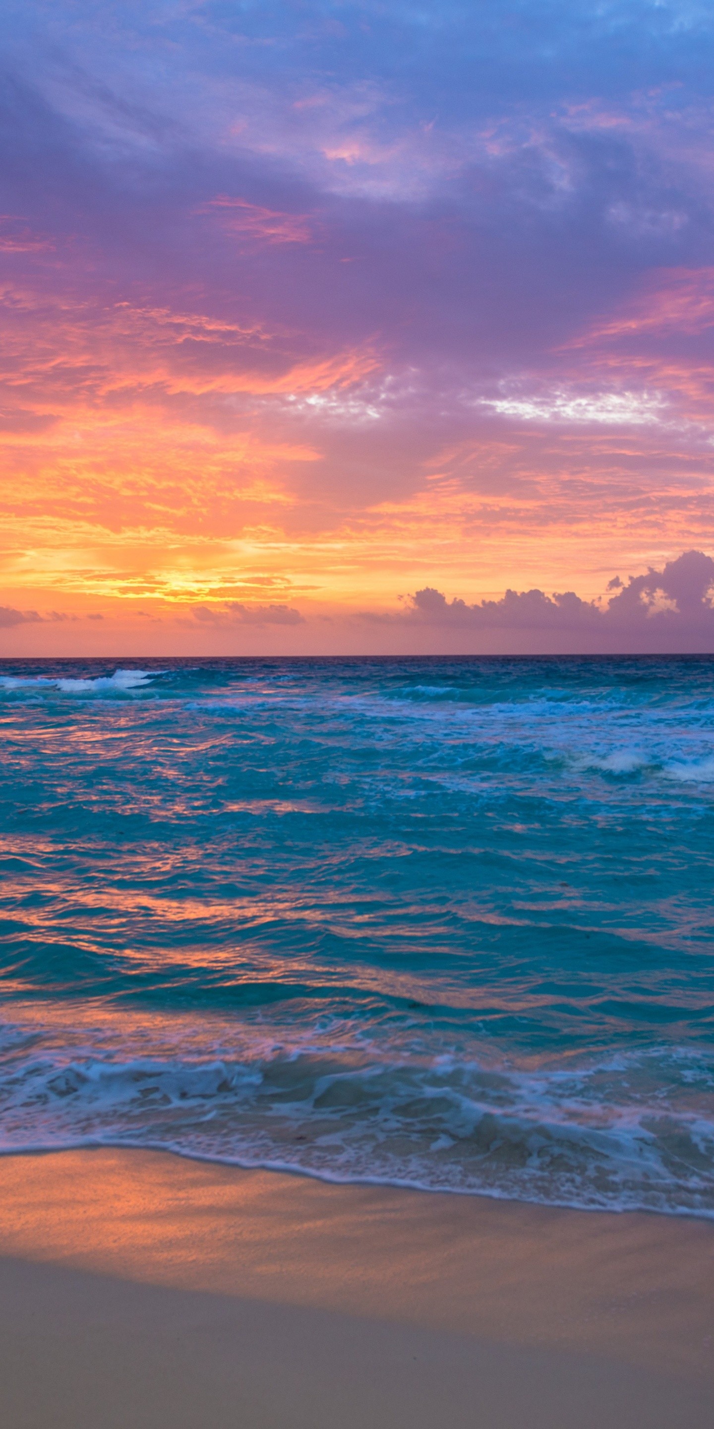Sea Surf Sunrise Waves Sand Ocean - [1440x2880]