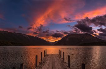 Magical Sunset At Lake Rotoiti New Zealand Wallpaper 5120x3200 340x220