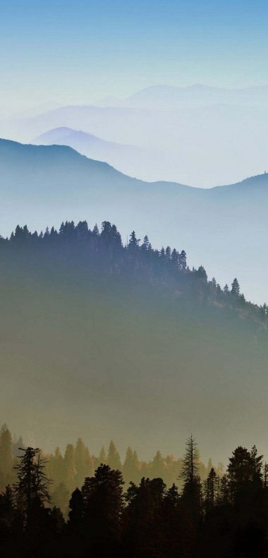 Nature Mountain Range Fog Sunrise Wallpaper 1080x2248 380x791