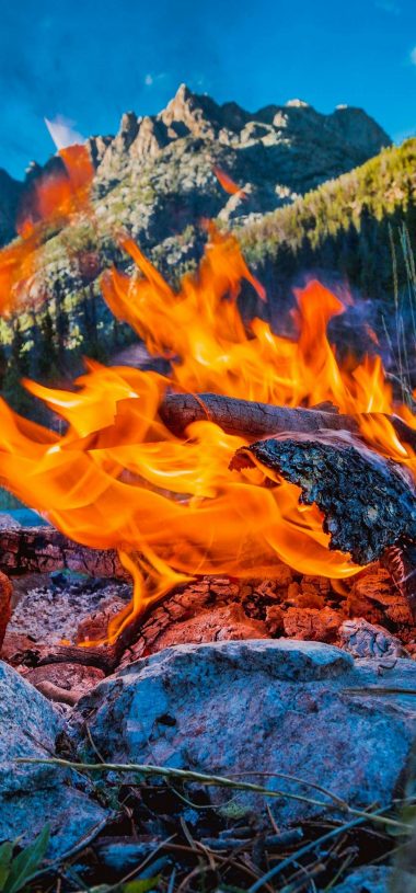 Flame With Stones On Rock Wallpaper 1080x2316 380x815