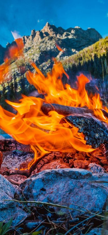 Flame With Stones On Rock Wallpaper 1080x2340 380x823
