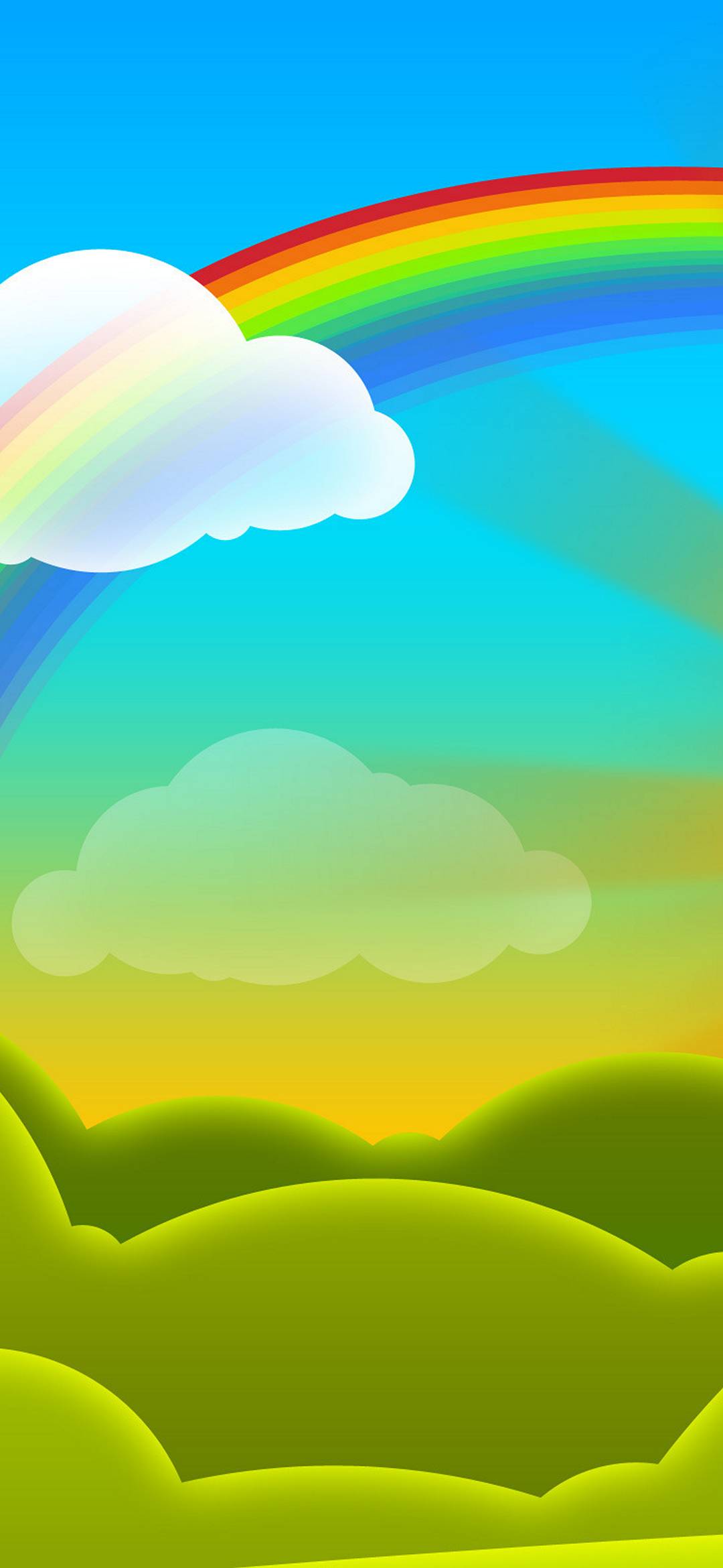 Rainbow Vector Cartoon Wallpaper  1080x2340 