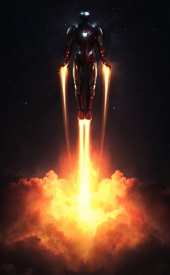 Download Iron Man Neon On Black IPhone X Wallpaper | Wallpapers.com