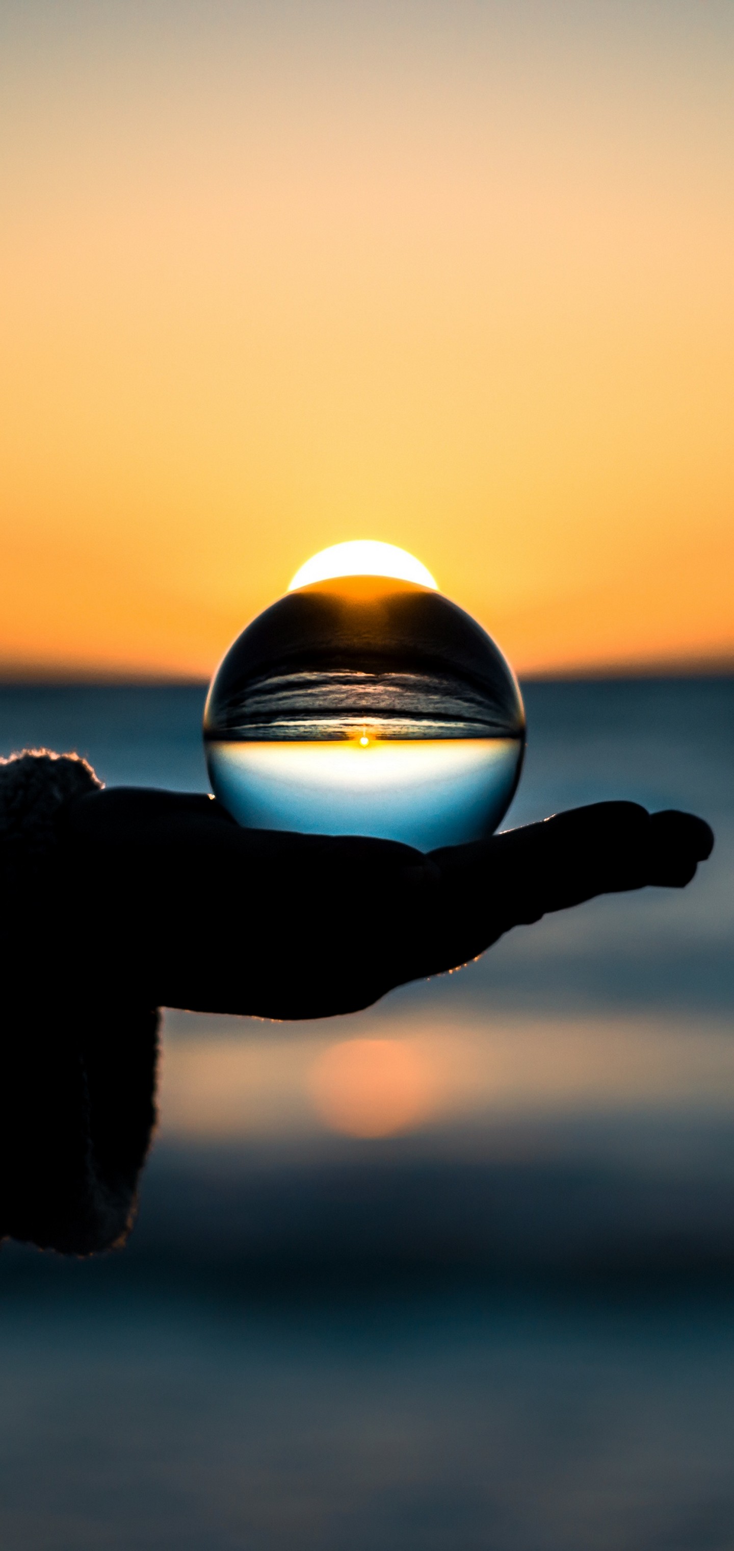 Ball Hand Horizon Glass Wallpaper - [1440x3040]