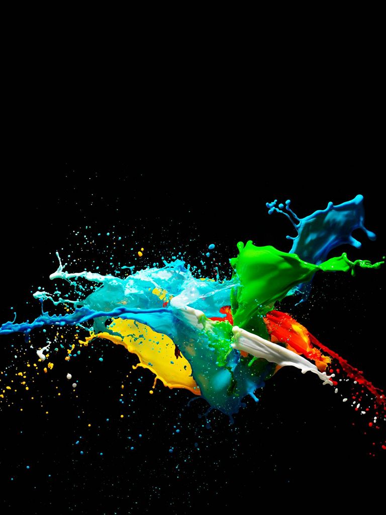 Colorful Painted Black Background - [768x1024]