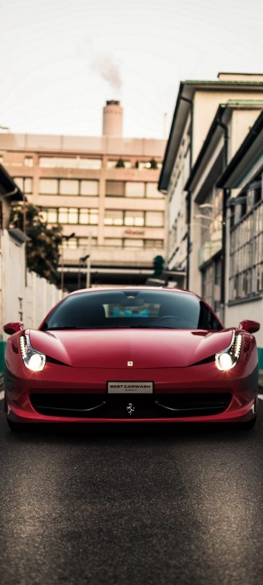 Front View Red Ferrari Car 1080x2400 380x844