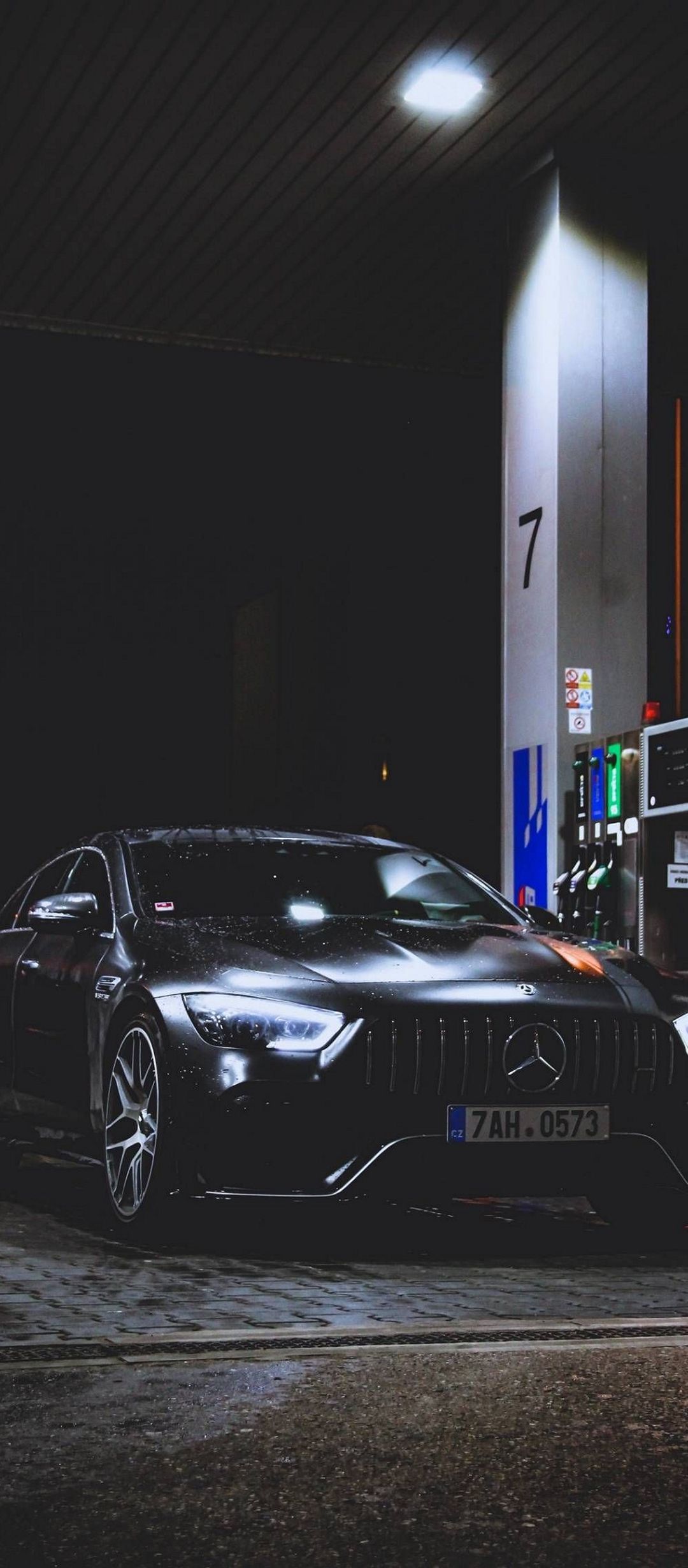 Benz Car Refueling Rain - [1080x2460]