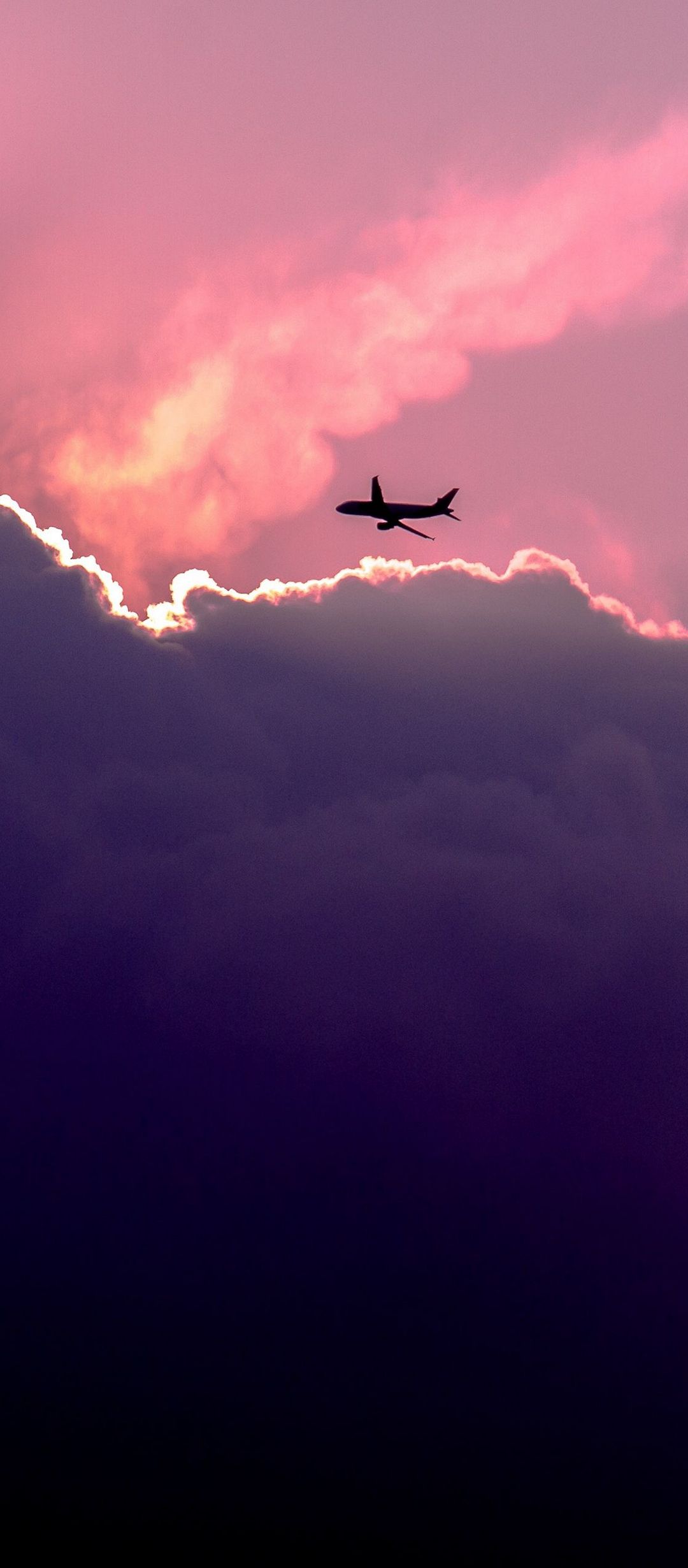 Plane Sky Clouds - [1080x2460]