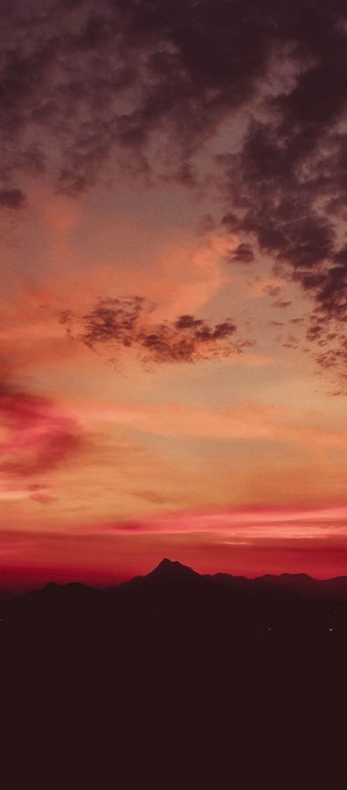 Sunset Mountains Clouds Sky 1080x2460 380x866