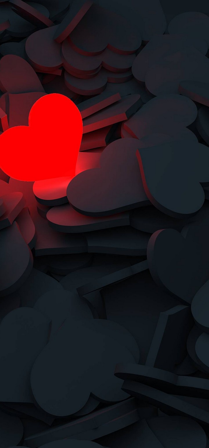 Lightning Love Red Heart Wallpaper - [720x1544]