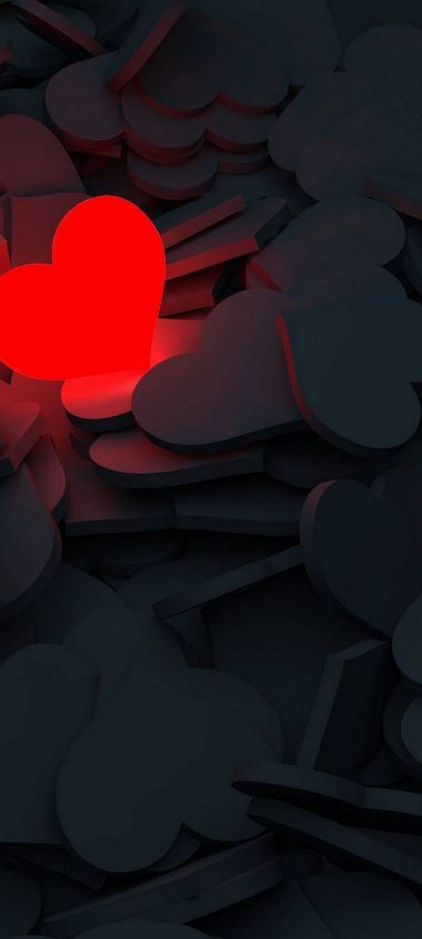 Lightning Love Red Heart Wallpaper 720x1600 380x844