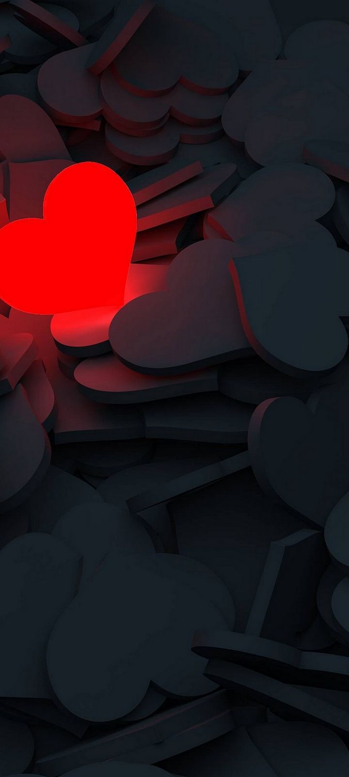 Lightning Love Red Heart Wallpaper - [720x1600]