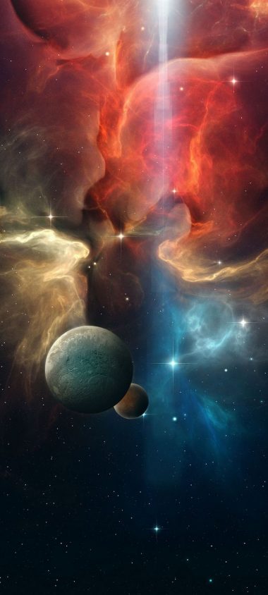 Multicolor Space Planet Wallpaper 720x1600 380x844