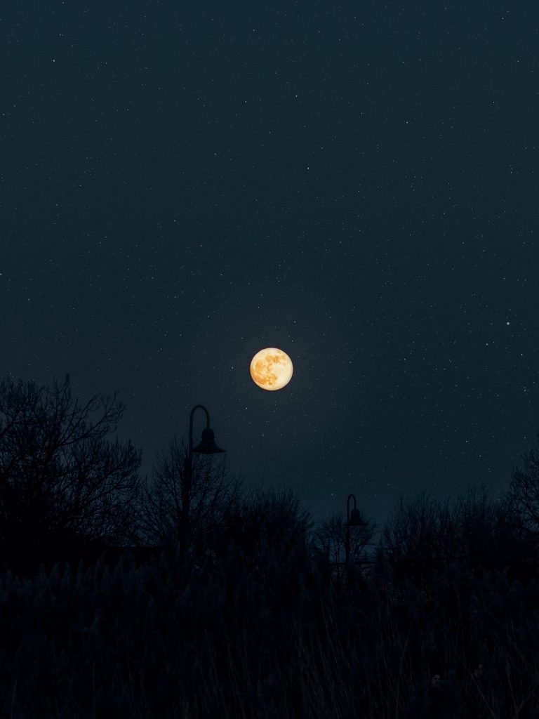 Moon Full Moon Starry Sky - [1620x2160]