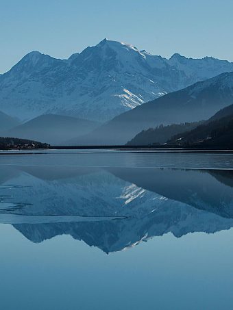 Mountain Peak Landscape Clear Blue Sky Lake Winter Cg Wallpaper 1620x2160 1 340x453