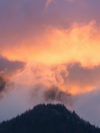 Mountains Fog Sky Trees Sunset Wallpaper 1620x2160 1 340x453